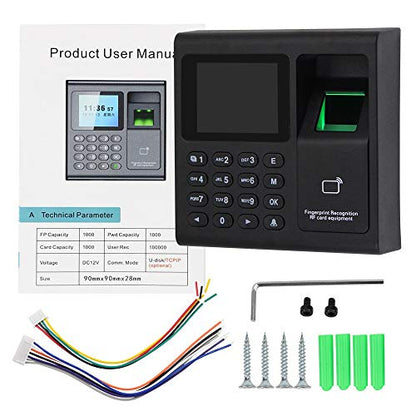 LIBO Intelligent Biometric Fingerprint Time Attendance Machine Time Clock Recorder Employee Check-in Device Access Control Keypad with RFID Key fobs
