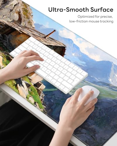 Mouse Pad 31.5x15.7in Large Desk Mat Non-Slip for Office - color: Oil-painted, size: 31.5" x 15.7"