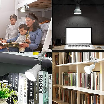 RONG&LAN Clip lamp,360° Rotation Clip on Lamp Portable Book Reading Light,Clamp on Desk/Table/Bunk Bed/Cupboard Home Lighting, (Desk lamp,Seven Colors for Your Choice) (Green) - color: Green