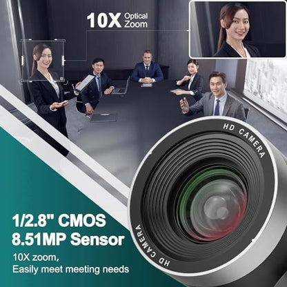 PTZ Camera 10X Optical Zoom Video with SDI Cameras, HDMI Camera Support PTZ Control and IP Live Streaming Output for Conferencing, Church - color: 10X
