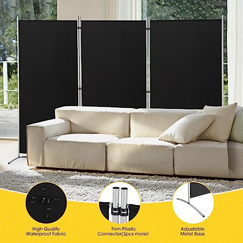 RANTILA 3 Panel Privacy Screen, 6 Ft Tall Folding Privacy Screen Room Dividers, Freestanding Room Partition Wall Dividers, 102''W x 20''D x 71''H, Black - color: Black, size: 34" - 3 Panel