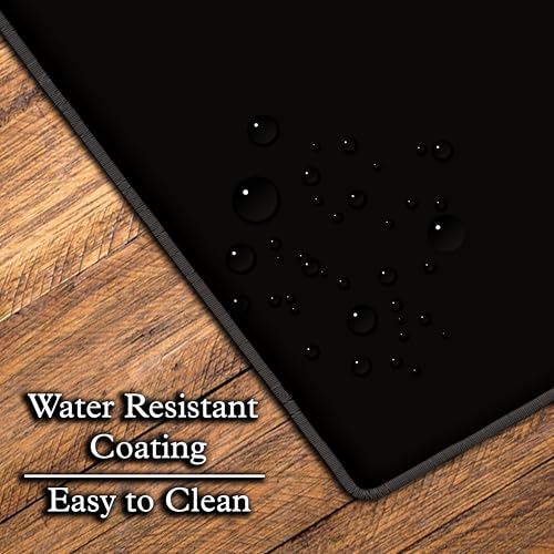 L&B Mercantile American Flag XXL Deskpad, Desk Mat for Computer Keyboard and Mouse – Patriotic USA Gaming Mousepad, Extra Long XL Mouse Pad for Laptop Office Desk. (Black) - color: Black