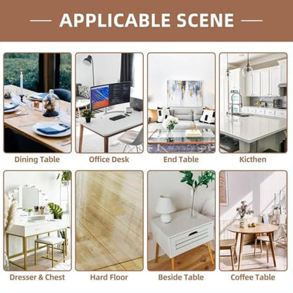 Transparent Table Protector PVC 0.7mm Thick Tablecloth - color: Matte 1.0