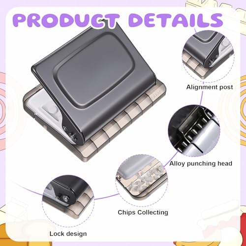 10 Hole Binding Machine for Planners with 10PCS 30Hole Spiral Binding Coils | Metal Manual Binding System, Punches 26 Holes on B5, 30 Holes on A4, 20 Holes on A5 Paper, Black
