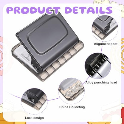 10 Hole Binding Machine for Planners with 10PCS 30Hole Spiral Binding Coils | Metal Manual Binding System, Punches 26 Holes on B5, 30 Holes on A4, 20 Holes on A5 Paper, Black