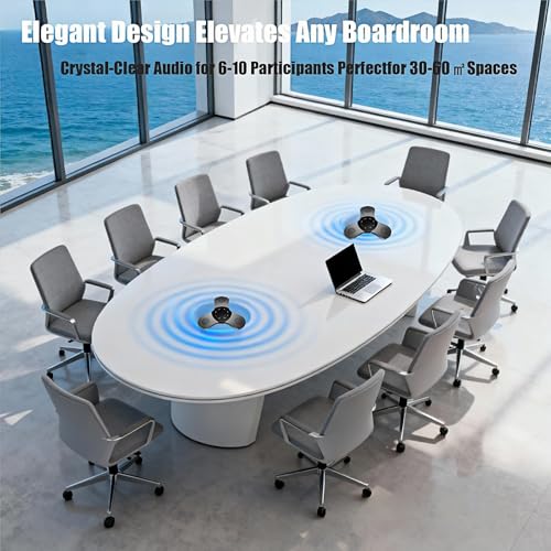 Conference Speaker and Microphone 360° Voice Pickup USB Bluetooth Speakerphone for Home Office & Meeting Room