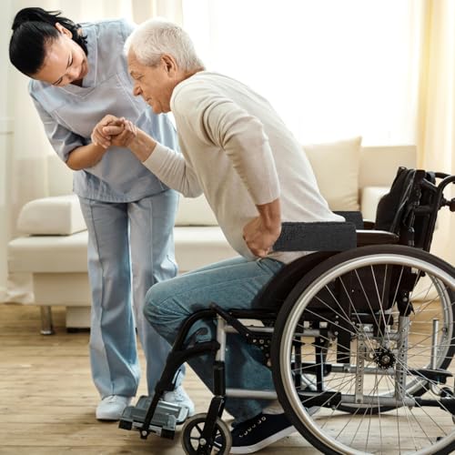 QWORK Wheelchair Armrest Cover (Pair) - Memory Foam Pads for Reduce Pressure Points Discomfort -Soft Wheelchair Cushions for Arm