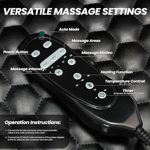MALOL 300 lbs Massage Office Chair, Big and Tall Desk Chair with 3-Level Heat and Footrest, PU Leather Ergonomic Executive Computer Chair with Side Pocket, Black - color: Black, size: Set of 1, style: Classic