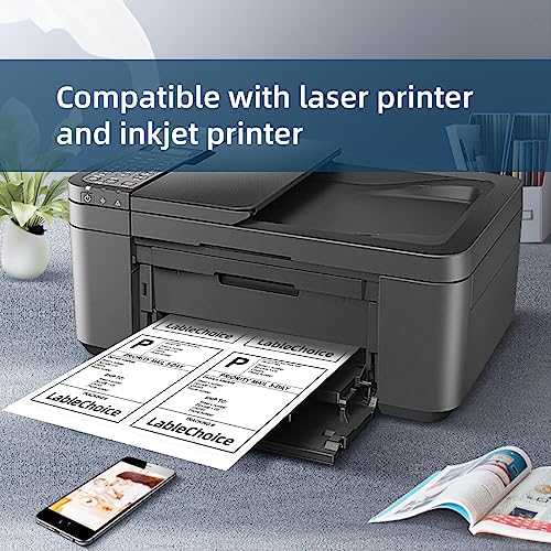 100 Sheets 400 Pcs 4"x5" 4 Up Shipping Address Labels for Laser & Inkjet Printers, Permanent Adhesive 4 per Page Shipping Labels, 4 to a Page Labels, 4 Stickers per Sheet - size: 4"x5"--400 Labels