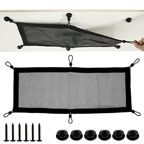 FUYGRCJ- Cable Management Net Large Capacity Flexible Adjustable Wire Organizer Net Privacy Under Desk Mesh Cord Organizer Tear Resistant Cable Holder for Home Office Workbench