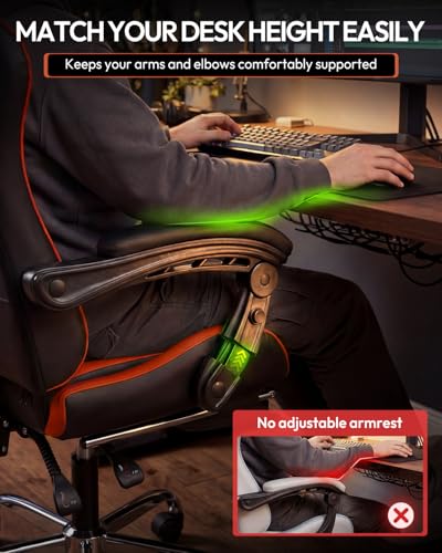 Dowinx Ergonomic Gaming Chair with Footrest & Massage Lumbar, 2D-Linkage Armrests for Computer Chair 330lbs with Headrest Pillow for Office, Home, Streaming and Long Gaming Sessions, Red - color: Red