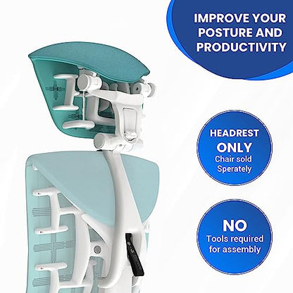 OFFICE LOGIX SHOP Embody Headrest Compatible with Herman Miller Embody Chair (Galaxy Fabric/White Frame) - color: Galaxy Fabric/White Frame