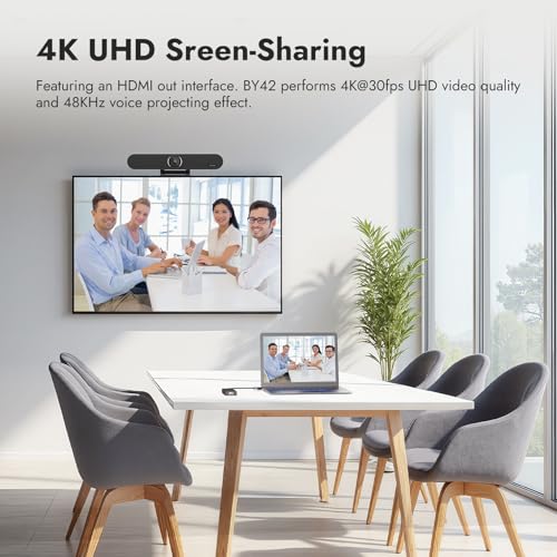 RB10 Kit 4K AI Tracking USB Video Conference Camera, All-in-One Soundbar with Built-in Mic & Speaker, 120° Wide Angle, 6m Pickup, Plug-and-Play for Small/Medium Meeting Rooms