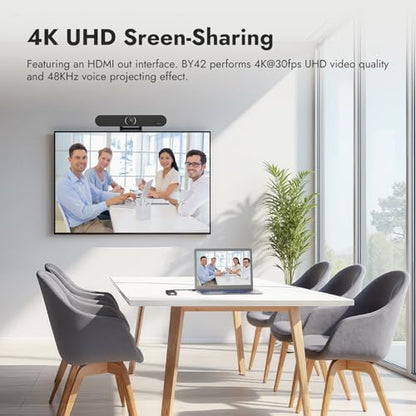 RB10 Kit 4K AI Tracking USB Video Conference Camera, All-in-One Soundbar with Built-in Mic & Speaker, 120° Wide Angle, 6m Pickup, Plug-and-Play for Small/Medium Meeting Rooms