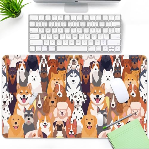 Large Mouse Pad, Mouse Pad, 31.5 x 15.7 Inch, Dog Cute | Non-Slip Desk Pad Keyboard and Mouse Desk Mat for Gamer, Office & Home - color: Cute Dog