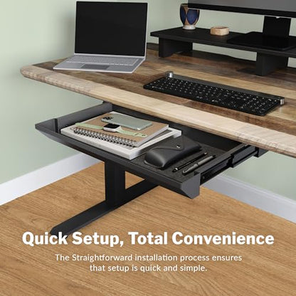 Vari Steel Under Desk Drawer - Slim Undermount Storage Organizer- Standing Desks Attachment- Versatile Placement Options, Efficient Workspace- Office Desk Accessory- (20.25" x 9.5" x 1.75") - style: Undermount Drawer