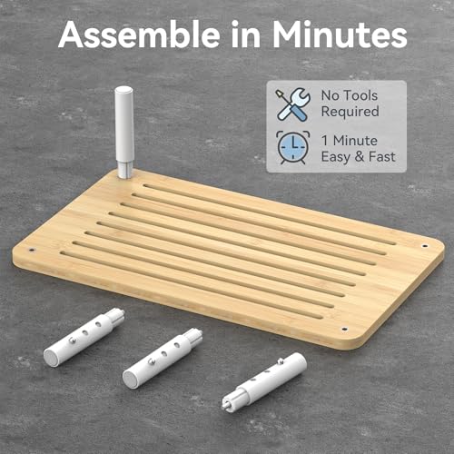 Bamboo Monitor Stand Riser, 4 Adjustable Height,Easy Assembly