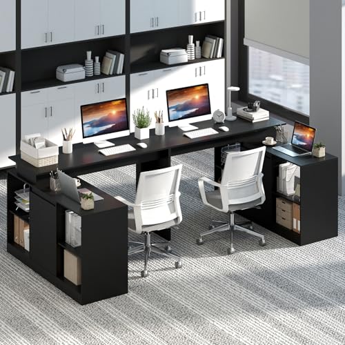 Tangkula Reversible L-Shaped Computer Desk Corner Laptop Workstation - color: Black