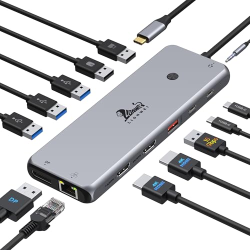 Docking Station Dual Monitor 4K HDMI 13-in-1 USB C Hub for Laptop MacBook - color: 13-in-1 Docking Station (USB C)