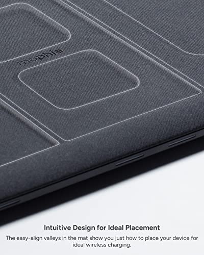 Mophie 4-in-1 Wireless Charging Mat for Apple iPhone, AirPods & Watch, Samsung Galaxy, Google Pixel, and All Qi-Enabled Devices, Additional USB-A Port, Intuitive Design, Includes Apple Watch Stand