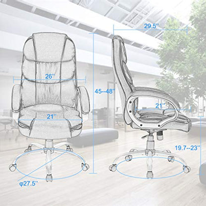 Office Chair Desk Chair Computer Chair Ergonomic Task Rolling Swivel Adjustable Stool High Back Executive Chair with Lumbar Support for Women Men,Brown - color: Brown