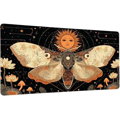 Myth Sun Desk Mat, Cute Extended Gaming Keyboard Mouse Pad, Large Office Desk Cover Mat Pad Deskmat, Non-Slip Leather Home Office Desk Mat Protector 31.5"×15.7" - color: Sun, size: L(31.5×15.7 inch)
