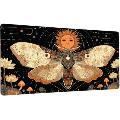 Myth Sun Desk Mat, Cute Extended Gaming Keyboard Mouse Pad, Large Office Desk Cover Mat Pad Deskmat, Non-Slip Leather Home Office Desk Mat Protector 31.5"×15.7" - color: Sun, size: L(31.5×15.7 inch)