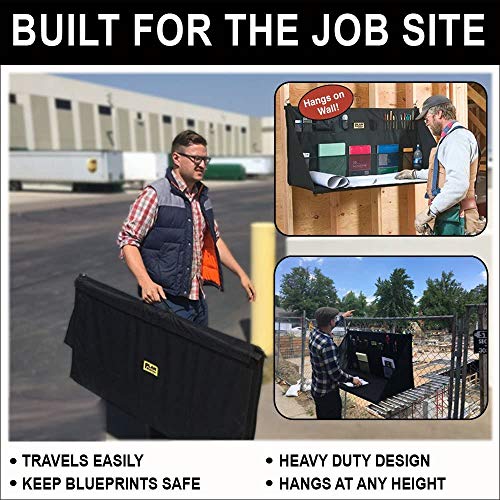 PRO WS3800 Portable Standing Desk, Workbench, Station, Storage for Jobsite, Garage, Office, Shop, Hanging Work Surface, Black - style: Contractor'S Table 20 + Pockets