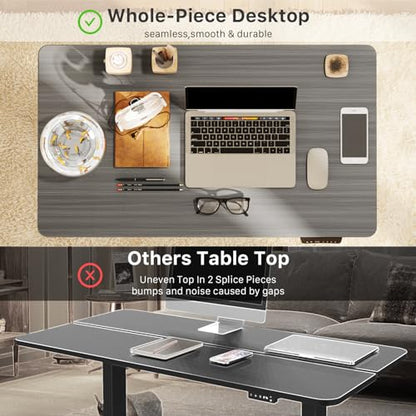 JOY worker Electric Small Standing Desk, 35" Whole Piece Height Adjustable - color: Grey, size: 35" * 20"