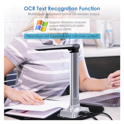 Document Scanner, 13 Million Pixel Document Camera, Portable High Definition Scanner, A4 Scanners for File Card Passport Recognition Scanning, Increase Efficiency