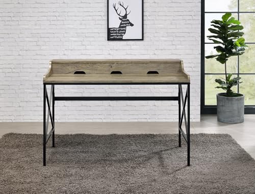 Desk with USB Port and Electrical Outlet - Light Brown