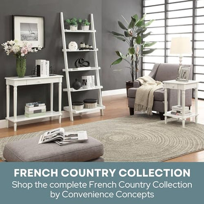 Convenience Concepts French Country Ladder Bookshelf 25" - Classic Living Room Bookcase for Traditional, Modern Office, Family Room & Home Office, Dark Walnut - color: Dark Walnut / Black