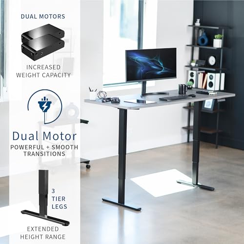 VIVO Dark Gray 71 x 30 in Standing Desk, DESK-KIT-2B7G - color: Dark Gray Top / Black Frame, size: 71 x 30