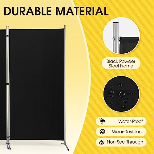 RANTILA 3 Panel Privacy Screen, 6 Ft Tall Folding Privacy Screen Room Dividers, Freestanding Room Partition Wall Dividers, 102''W x 20''D x 71''H, Black - color: Black, size: 34" - 3 Panel