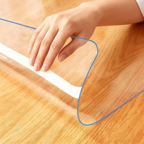 Transparent 14 x 34 inch Office Desk Blotter Mat Clear Plastic Table Protector Cover Pad PVC Topper Surface Proection Mat Pad Anti Scratch Table Mat Glass End Table Protector Waterproof Easy Clean
