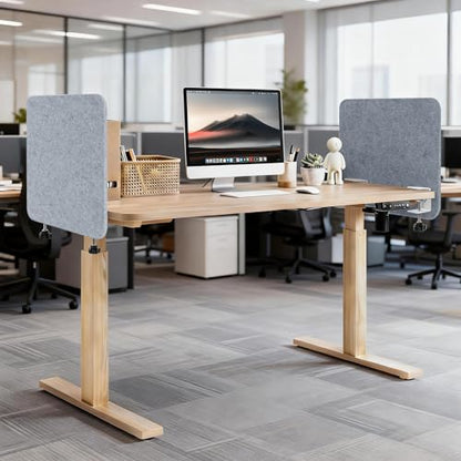 2-Pack Felt Desk Dividers, Clamp-On Panels, 24 x 24 Inch, Light Gray - color: Light Gray, size: 24×24 in (2pcs)