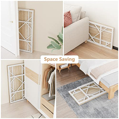 Elephance Folding Desk Writing Computer Desk for Home Office No-Assembly - color: Beige, size: 31.5 Inch