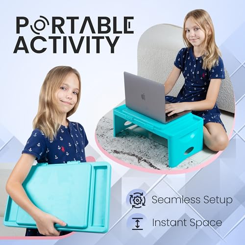 Loddie Doddie Foldable Lap Desk for Adults, Bed Tray, Teal Blue, 9.75"x12" - color: Teal Blue