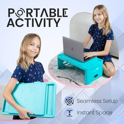 Loddie Doddie Foldable Lap Desk for Adults, Bed Tray, Teal Blue, 9.75"x12" - color: Teal Blue