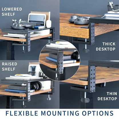 VIVO Black Clamp-on 15 in Desk Extension Shelf, DESK-SHELF15B - size: 15"