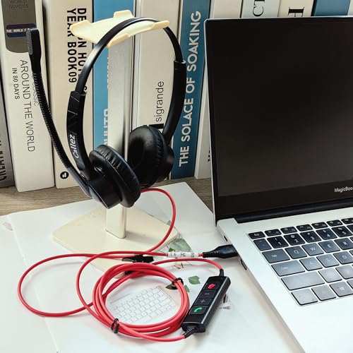 Callez Wired USB Headset with ENC Dual Noise Cancelling Mics for PC Laptop