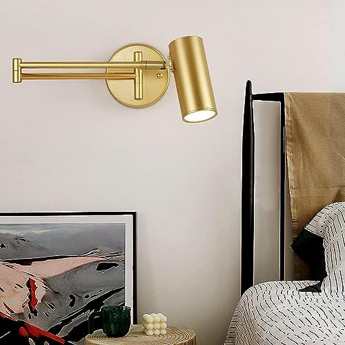 Modern Adjustable Wall Lighting Fixture - Swing Arm Spotlight Sconce with Foldable Design - Versatile Ceiling & Wall Mounted Lamp for Home Decor and Task Lighting