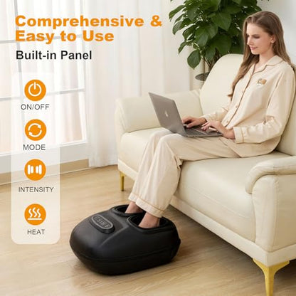 LINGTENG Foot Massager, Heated Foot Massager (Graphite Black) | Foot Massage with 3 Modes, 3 Intensity Levels, 15-Min Timer, Birthday Gifts for Women Men, Anniversal Gifts, Size up to 13" - color: Dark Black