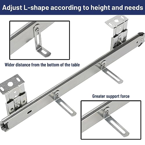 14" Keyboard Slide Heavy Duty Ball Bearing Slides Computer Tray Under Desk Rails Rack Cabinet Furniture Drawer Hardware Accessories with Adjustable Height Bracket & L Extension Support Bracket(Sliver) - style: Sliver