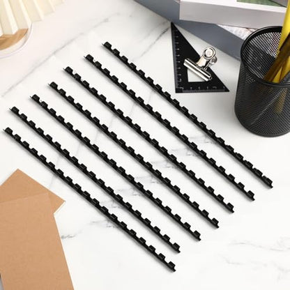 Yunsailing 150 Pack Plastic Binding Combs Plastic Binder Comb Ring 19 Ring Binding Spines Letter Size Spiral coils for Notebook Calendar(1/4 in,Black) - color: Black, size: 1/4 In