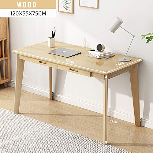 IOTXY Solid Wood Writing Desk - Home Office Laptop Computer Table, Oak - color: Oak, size: 120CM