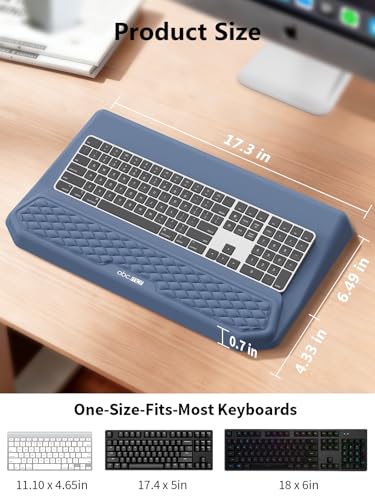 2-in-1 Ergonomic Keyboard Stand with Wrist Rest, Blue - color: Blue