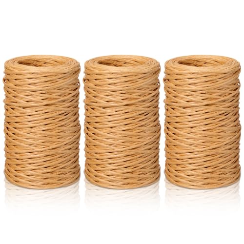 Threlaco 3 Roll 164 Feet Floral Vine Bind Wire, Light Brown - color: Light Brown