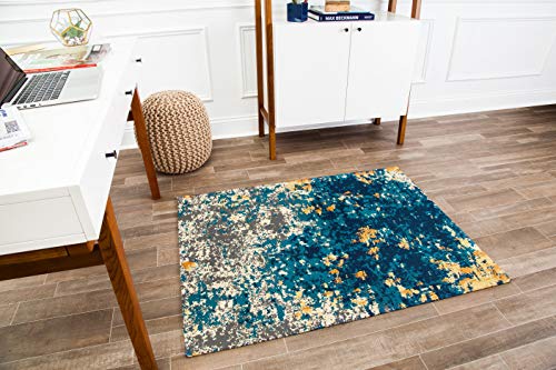 Anji Mountain Rug'd Office Chair Mat for Carpet & Hardwood Floor - Jacquard Woven, Anti-Slip Backing, Low Pile, Floor Protector Desk Chair Mat, Office Rugs for Rolling Chairs (Reef - 36" x 48") - color: Reef, size: 36" x 48"