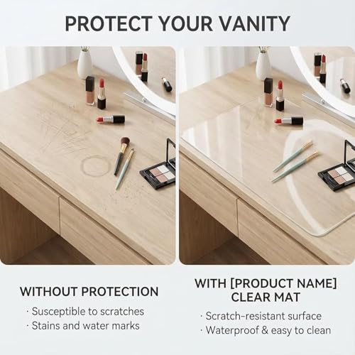 Clear Writing Desk Pad, 11 x 46in Heat Resistant Waterproof PVC Round Edge Durable Desk Protect Mat, Anti-Static Writing Mat Table Protector, 1.5mm